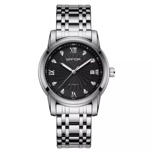 SANDA 7007 Silver Black SANDA 7007 Analog Quartz Automatic Casual Business Stainless Steel Strap Men's Watch