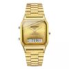 SANDA 747 Gold SANDA 747 Digital Quartz Analog Dual Time Casual Classic Square Face Water Proof Men's Watch