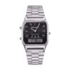 SANDA 747 Silver Black SANDA 747 Digital Quartz Analog Dual Time Casual Classic Square Face Water Proof Men's Watch