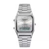SANDA 747 Silver White SANDA 747 Digital Quartz Analog Dual Time Casual Classic Square Face Water Proof Men's Watch
