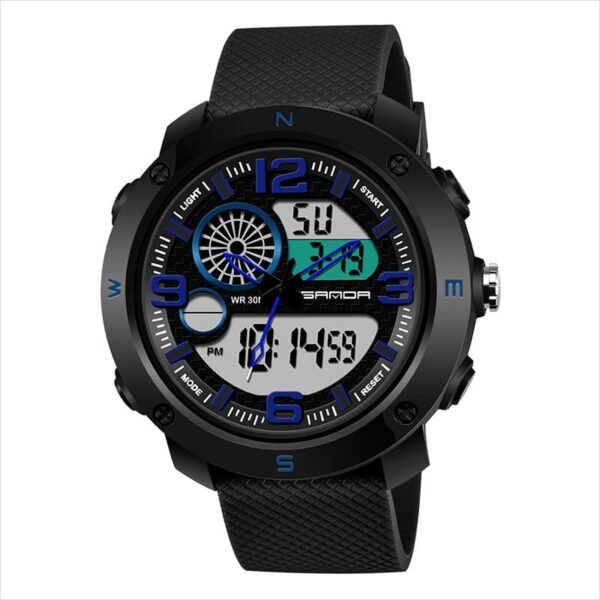SANDA 762 Quartz Analog Dual Time Casual Sports Water Proof Watch for Men
