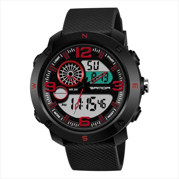 SANDA 762 Quartz Analog Dual Time Casual Sports Water Proof Watch for Men