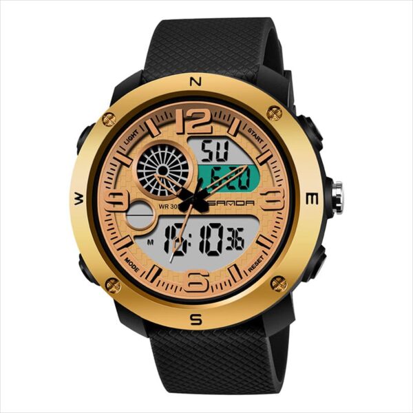 SANDA 762 Quartz Analog Dual Time Casual Sports Water Proof Watch for Men
