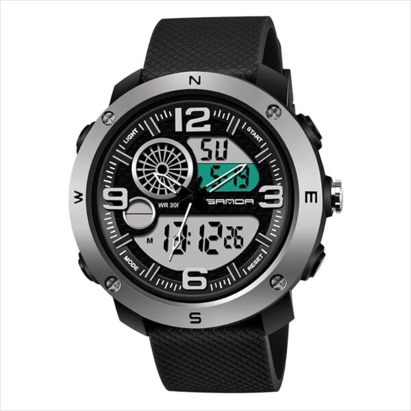 SANDA 762 Quartz Analog Dual Time Casual Sports Water Proof Watch for Men