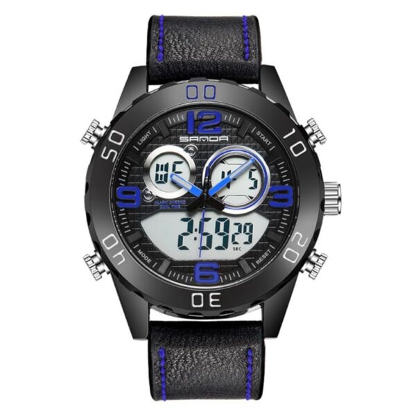SANDA 772 Blue SANDA 772 Dual Time Quartz Analog Digital Business Casual Men's Watch