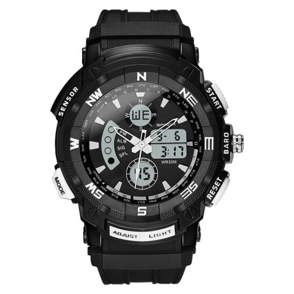 SANDA 775 Casual Analog Digital Quartz Dual Time Watch for Men