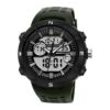 SANDA 776Army Green SANDA 776 Digital Quartz Analog Dual Time Sports Casual Water Proof Watch for Men