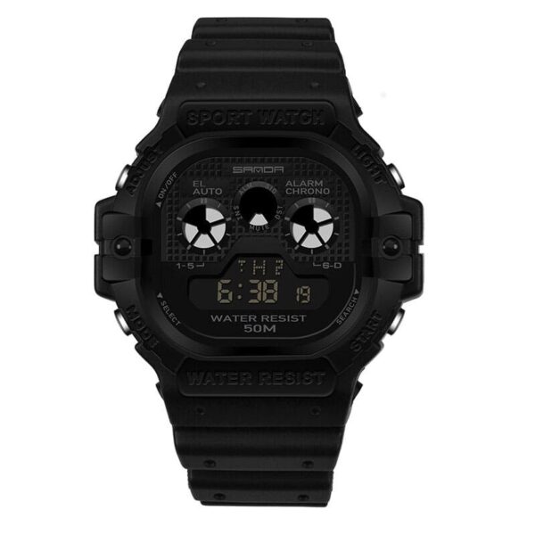 SANDA 777 Black SANDA 777 Digital Sports Resin Strap Water Proof Watch for Men