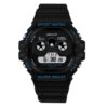 SANDA 777 black blue SANDA 777 Digital Sports Resin Strap Water Proof Watch for Men
