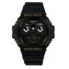 SANDA 777 black gold SANDA 777 Digital Sports Resin Strap Water Proof Watch for Men
