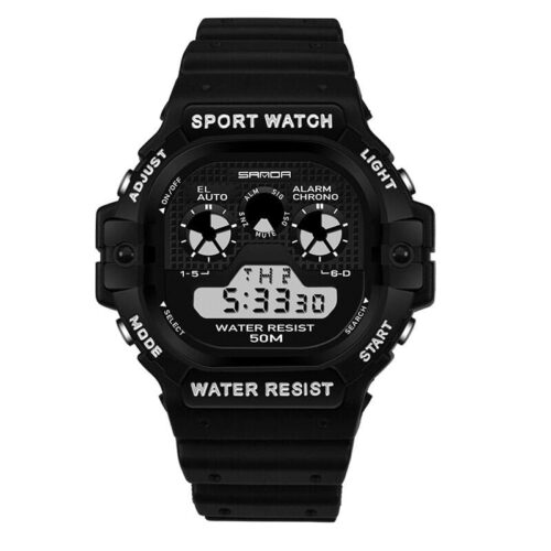 SANDA 777 Digital Sports Resin Strap Water Proof Watch for Men