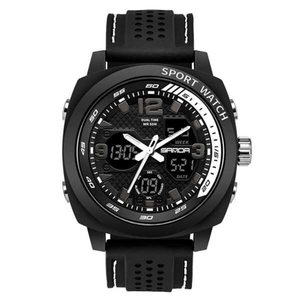 SANDA 790 Quartz Digital Dual Time Casual 3 ATM Water Resistant Watch for Men