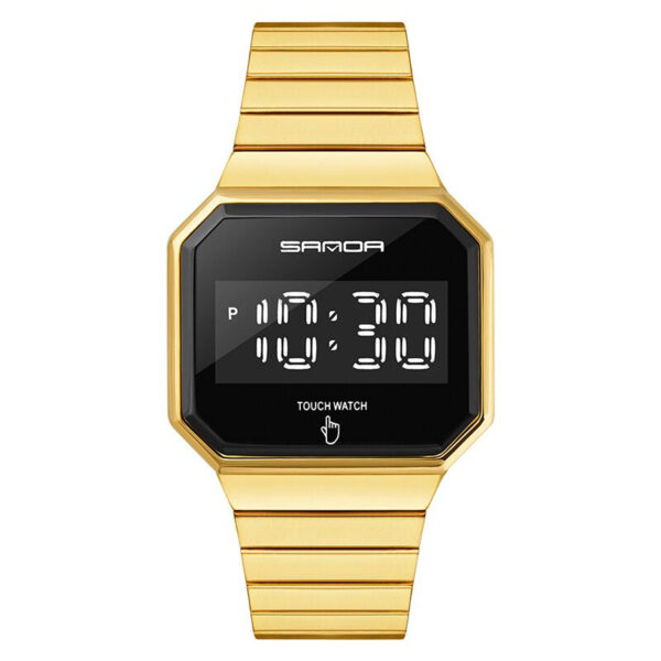 SANDA 8001 Gold SANDA 8001 Digital Causal Touch Screen Water Proof Watch for Men