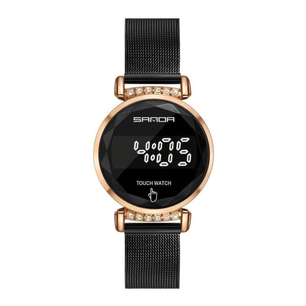 SANDA 8007 Black Rose gold SANDA 8007 Digital Touch Screen Fashion Casual Watch for Women