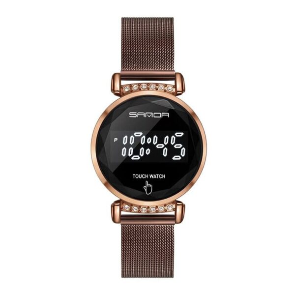 SANDA 8007 Coffee SANDA 8007 Digital Touch Screen Fashion Casual Watch for Women