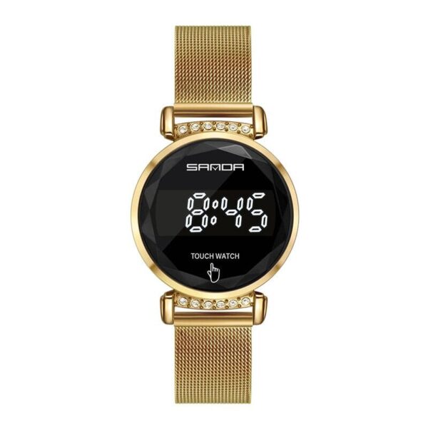 SANDA 8007 Gold SANDA 8007 Digital Touch Screen Fashion Casual Watch for Women