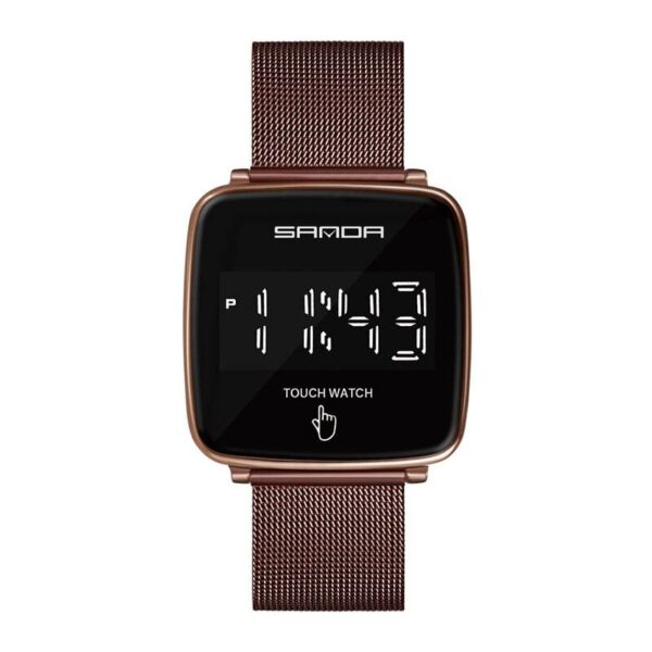 SANDA 8009 Coffee SANDA 8009 Digital Square Touch Screen Fashion Casual Watch for Women