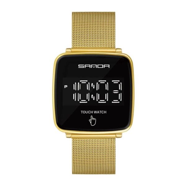 SANDA 8009 Gold SANDA 8009 Digital Square Touch Screen Fashion Casual Watch for Women