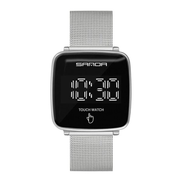 SANDA 8009 Silver SANDA 8009 Digital Square Touch Screen Fashion Casual Watch for Women