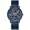 SANDA P1105 Mesh Blue SANDA P1105 Creative Rotating Wheel Dial Quartz Analog Men's Watch