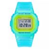 sanda 2113 light blue SANDA 2113 Digital Unisex Sport Square Face Water Proof Watch for Boy Girl Kids