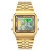 sanda 500 gold SANDA 500 Classic Square Face Digital Casual Water Proof Watch for Men