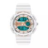 sanda 6073 white rose SANDA 6073 Digital Analog Quartz Dual Time Sports Casual Water Proof Watch for Women