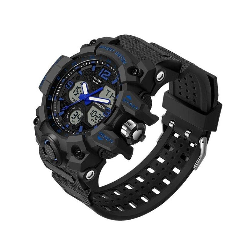 SANDA 6030 Dual Time Digital Analog Water Proof Sports Military Men's