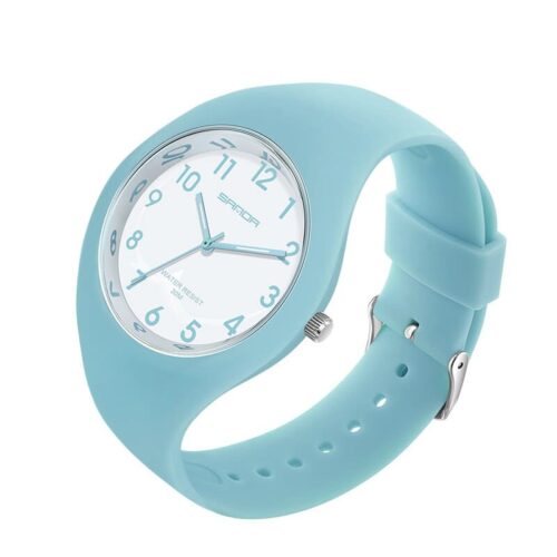 SANDA 6056 Women's Quartz Casual Minimal Simple Water Proof Silicone Strap Watch