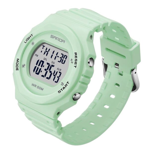 SANDA 6069 Green SANDA 6069 Fashion Digital Water Proof Sport Watch for Women