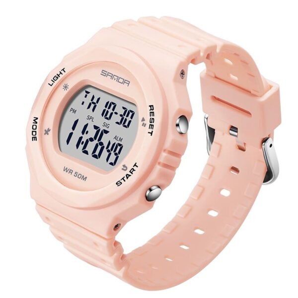 SANDA 6069 Pink SANDA 6069 Fashion Digital Water Proof Sport Watch for Women