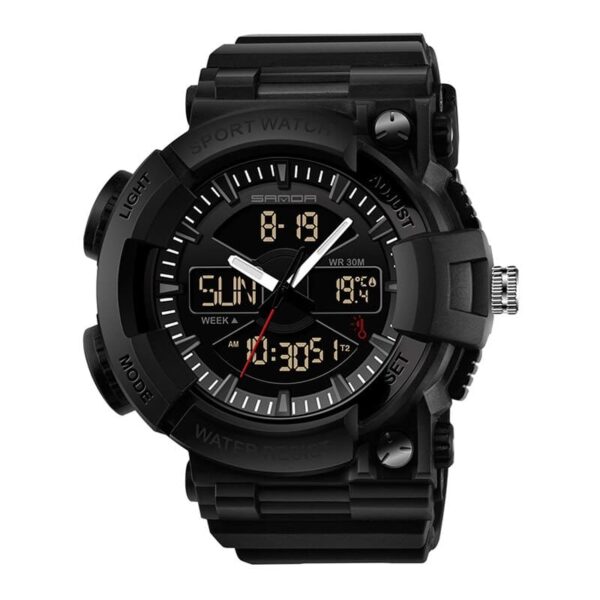 SANDA 766 Black SANDA 766 Dual Time Quartz Digital Casual Men's Watch