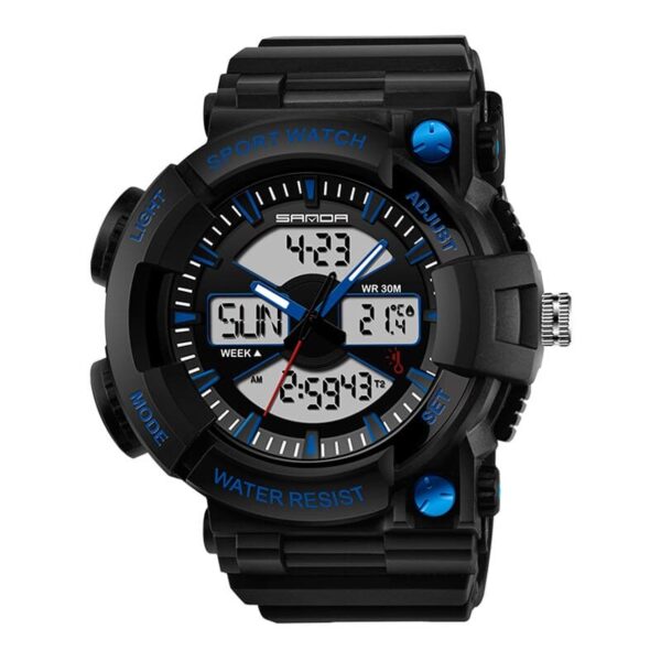SANDA 766 Blue SANDA 766 Dual Time Quartz Digital Casual Men's Watch