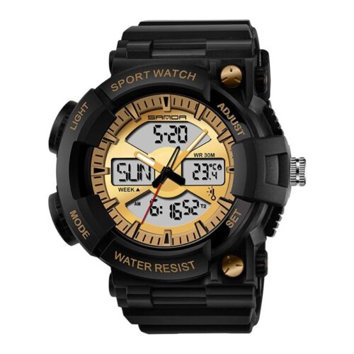 SANDA 766 Dual Time Quartz Digital Casual Men's Watch