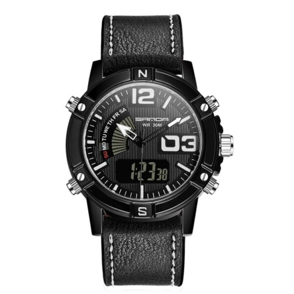 SANDA 773 Black SANDA 773 Quartz Dual Time Digital Analog Casual Men's Watch
