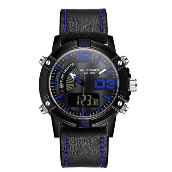 SANDA 773 Blue SANDA 773 Quartz Dual Time Digital Analog Casual Men's Watch