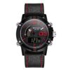 SANDA 773 Red SANDA 773 Quartz Dual Time Digital Analog Casual Men's Watch
