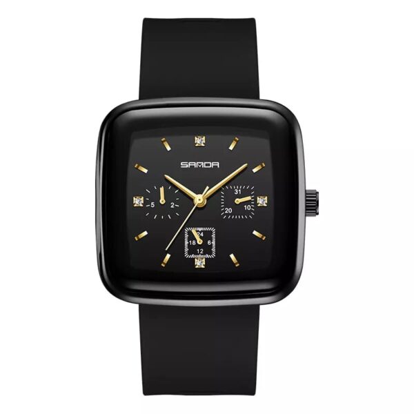 SANDA 1112 Quartz Analog Square Dial Water Proof Unisex Men Women Watch