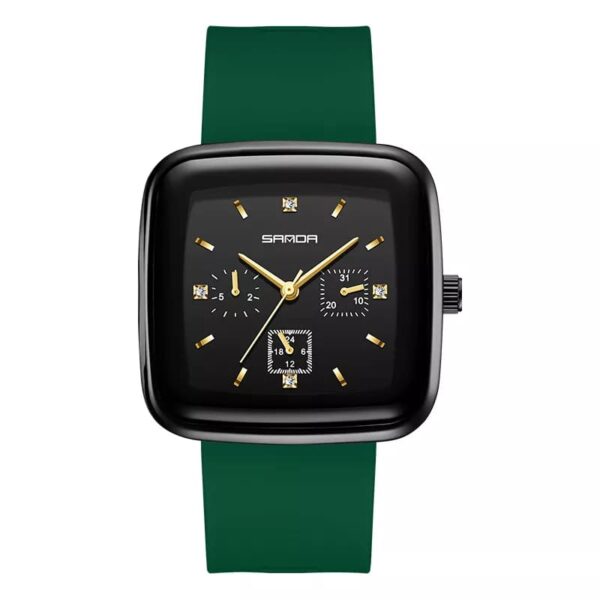 SANDA 1112 Quartz Analog Square Dial Water Proof Unisex Men Women Watch
