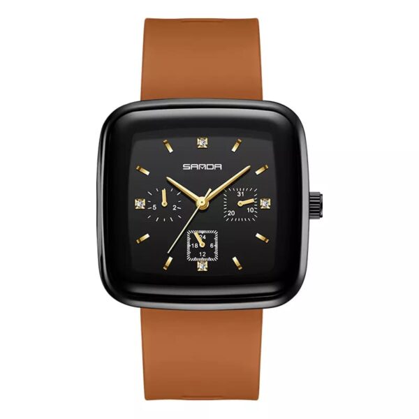 SANDA 1112 Quartz Analog Square Dial Water Proof Unisex Men Women Watch