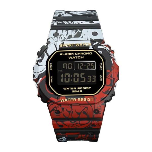SANDA 2103 black SANDA 2103 Digital Square Fashion Sports 5 ATM Water Proof Women's Watch