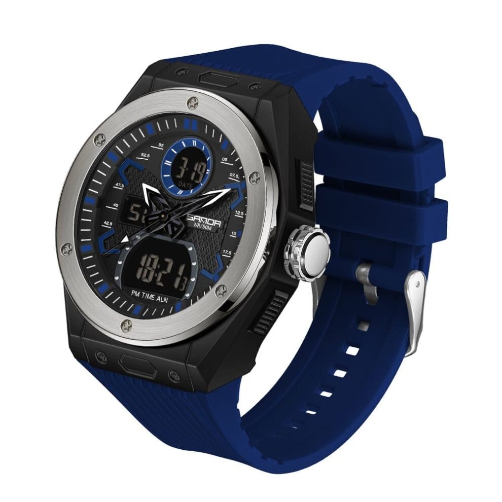 SANDA 3138 Quartz Digital Dual Time Sports Military Water Proof Men's Watch SANDA WATCH
