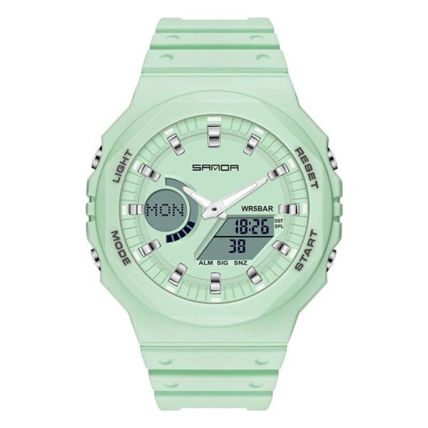 SANDA 6016 Dual Time Quartz Digital Sports Casual Water Proof Watch for Men