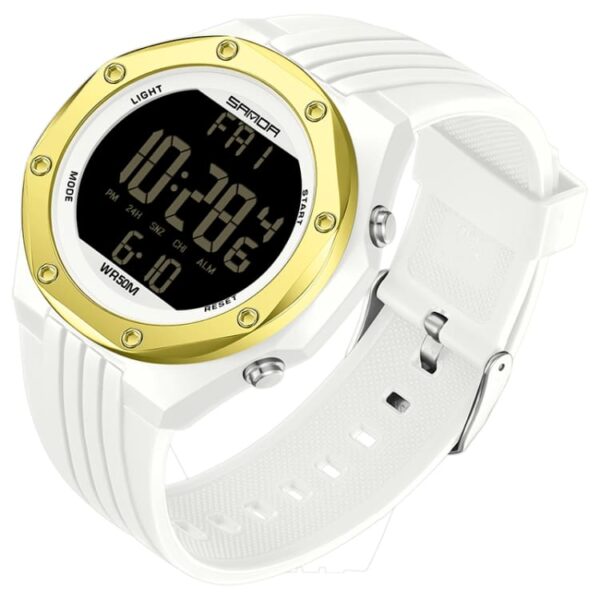 SANDA 6093 Gold SANDA 6093 Digital 5 ATM Water Proof Sports Military Casual Men's Watch