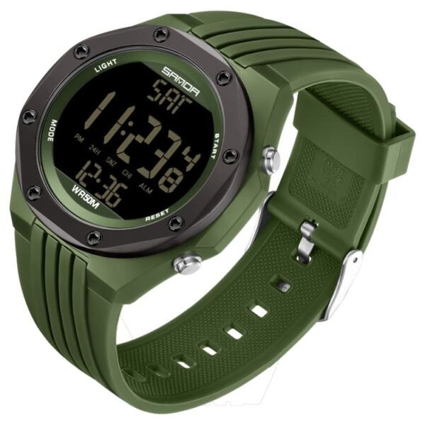 SANDA 6093 Green SANDA 6093 Digital 5 ATM Water Proof Sports Military Casual Men's Watch