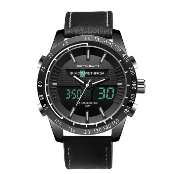 SANDA 774 Fashion Luxury Casual Quartz Analog Leather Strap Watch for Men