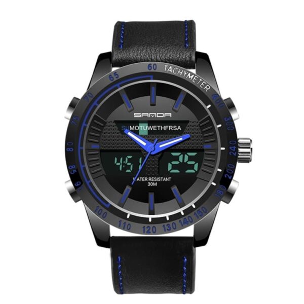 SANDA 774 Fashion Luxury Casual Quartz Analog Leather Strap Watch for Men