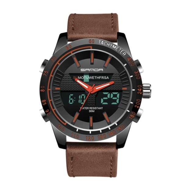 SANDA 774 Fashion Luxury Casual Quartz Analog Leather Strap Watch for Men