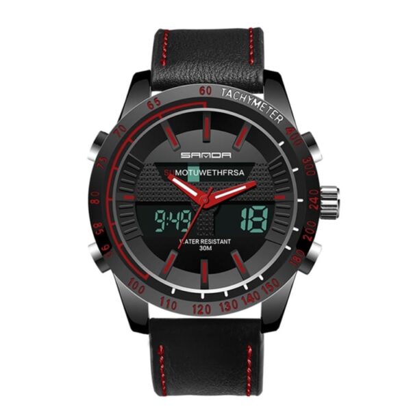 SANDA 774 Fashion Luxury Casual Quartz Analog Leather Strap Watch for Men
