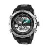 SANDA 795 Black Silver SANDA 795 Dual Time Quartz Analog Digital Casual Sports Watch for Men